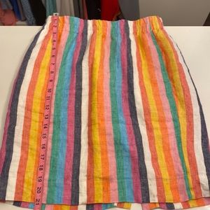 Jcrew rainbow linen skirt with pockets size small